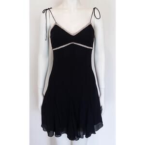 S/S 1995 Dolce & Gabbana Black Rhinestone Baby Doll Dress